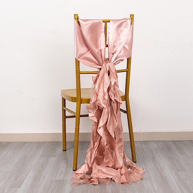 5 Curly Willow Chiffon Satin Chair Sashes