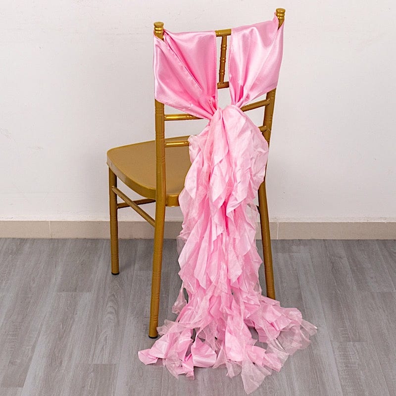 5 Curly Willow Chiffon Satin Chair Sashes