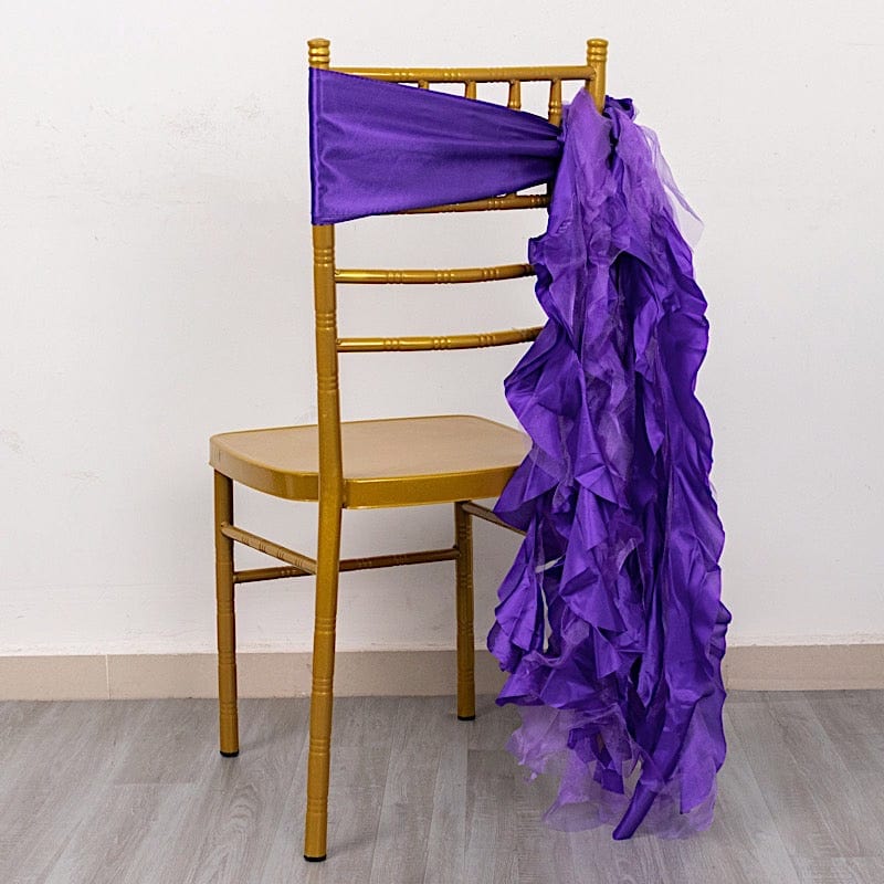 5 Curly Willow Chiffon Satin Chair Sashes