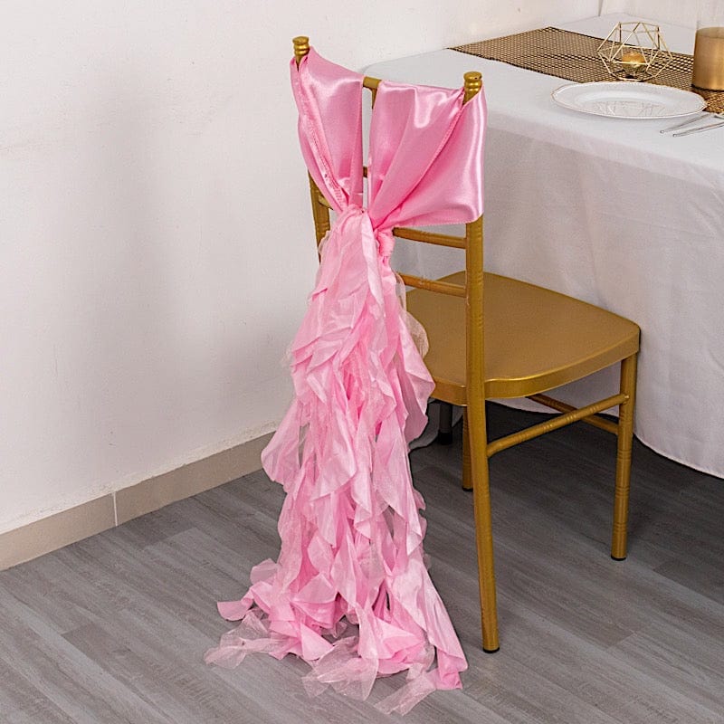 5 Curly Willow Chiffon Satin Chair Sashes