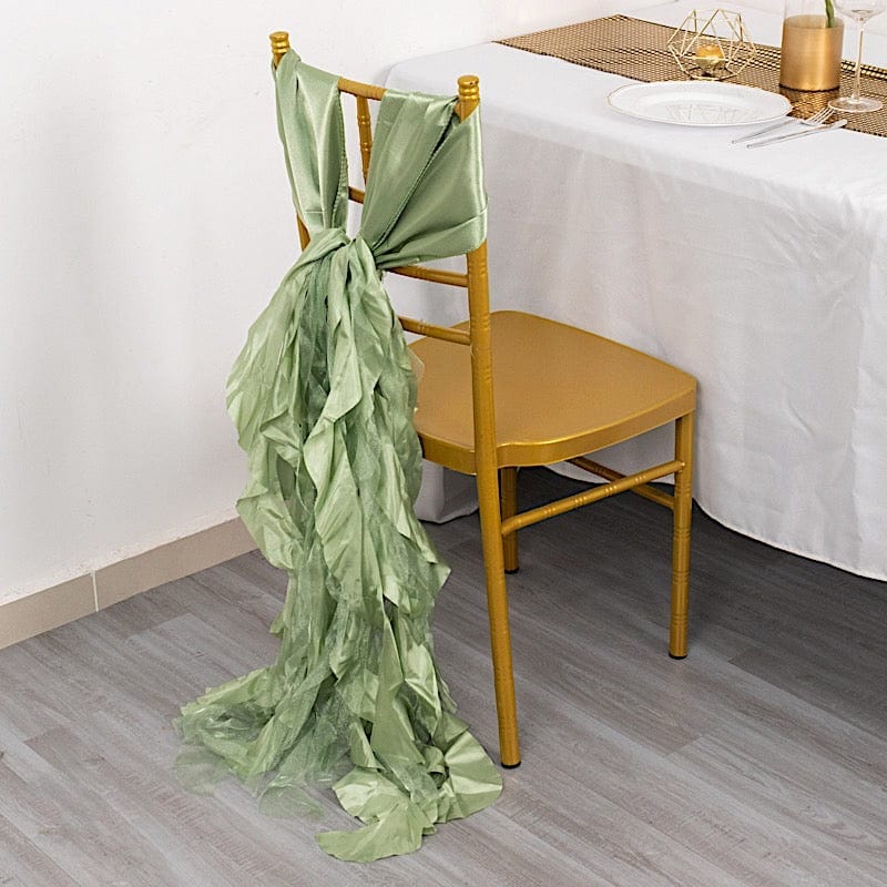 5 Curly Willow Chiffon Satin Chair Sashes