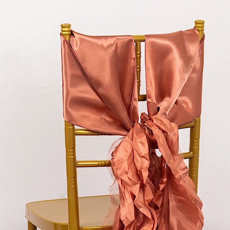 5 Curly Willow Chiffon Satin Chair Sashes