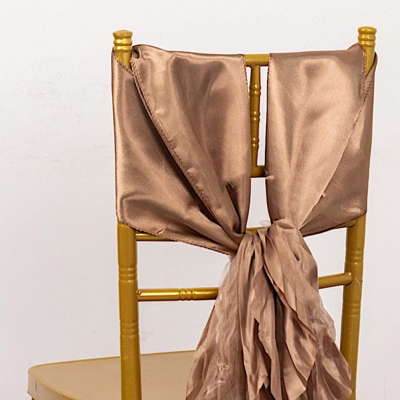 5 Curly Willow Chiffon Satin Chair Sashes