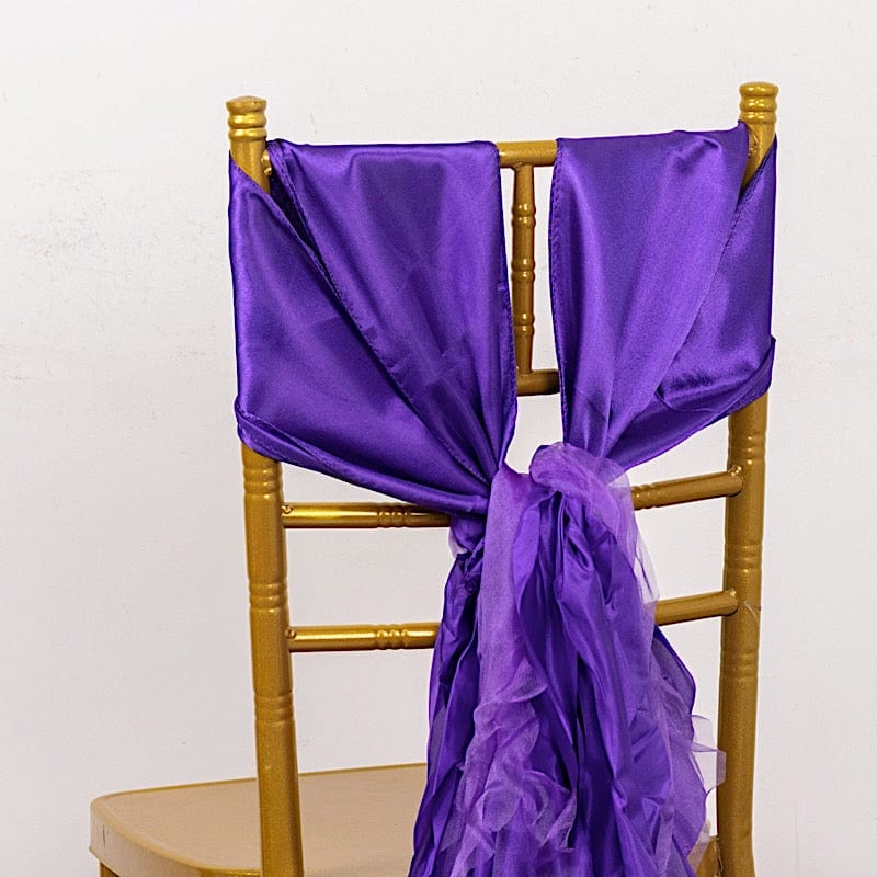 5 Curly Willow Chiffon Satin Chair Sashes