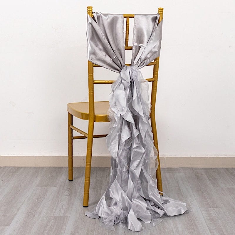 5 Curly Willow Chiffon Satin Chair Sashes