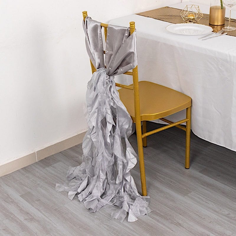 5 Curly Willow Chiffon Satin Chair Sashes