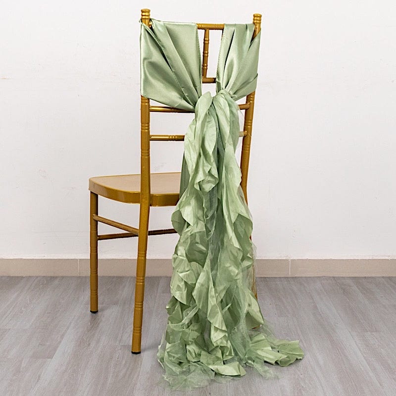 5 Curly Willow Chiffon Satin Chair Sashes