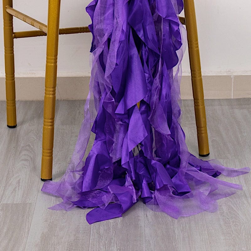 5 Curly Willow Chiffon Satin Chair Sashes