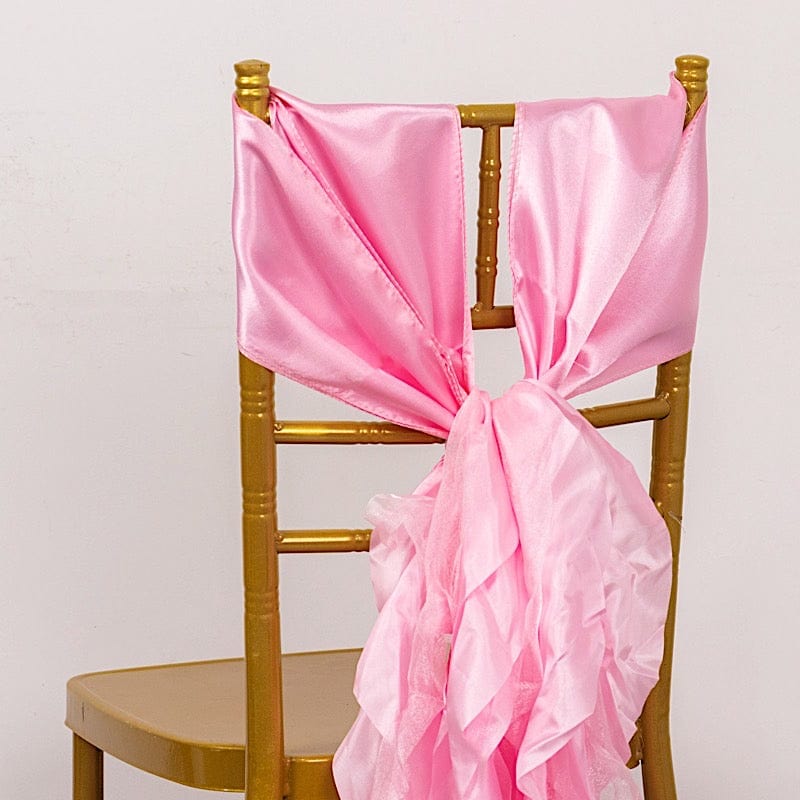 5 Curly Willow Chiffon Satin Chair Sashes