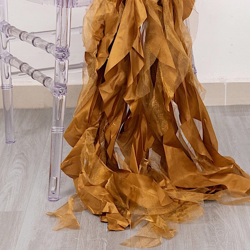 5 Curly Willow Chiffon Satin Chair Sashes