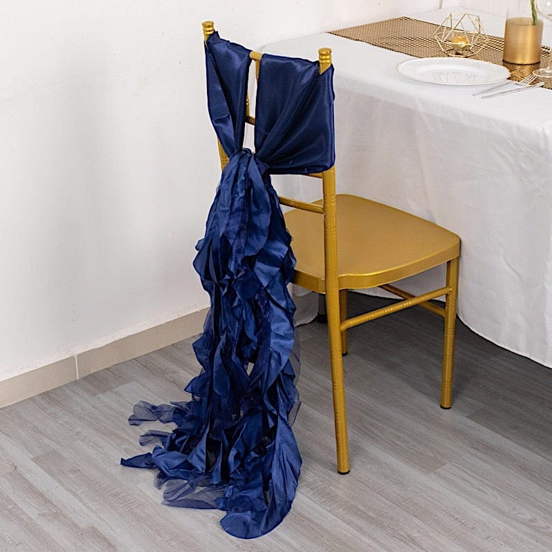 5 Curly Willow Chiffon Satin Chair Sashes