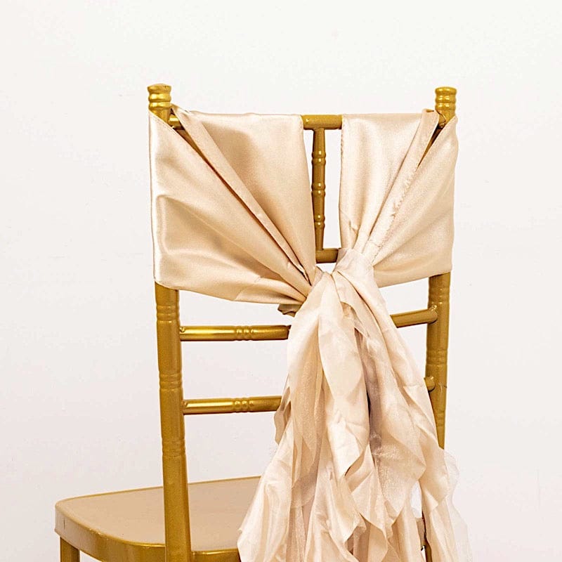 5 Curly Willow Chiffon Satin Chair Sashes