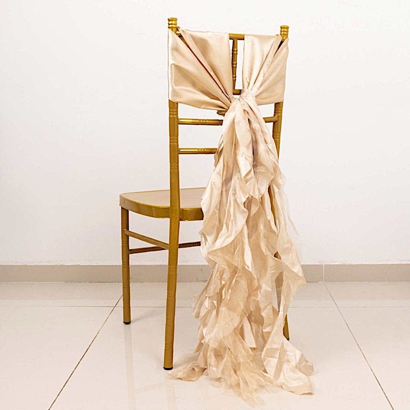 5 Curly Willow Chiffon Satin Chair Sashes SASH_STN03_081