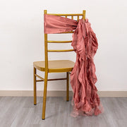 5 Curly Willow Chiffon Satin Chair Sashes SASH_STN03_CRS