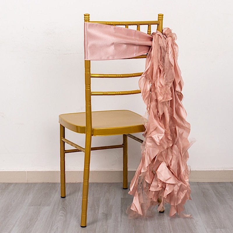 5 Curly Willow Chiffon Satin Chair Sashes SASH_STN03_MAUV