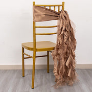 5 Curly Willow Chiffon Satin Chair Sashes SASH_STN03_TAUP