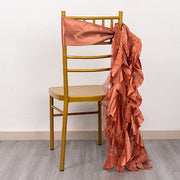 5 Curly Willow Chiffon Satin Chair Sashes SASH_STN03_TERC
