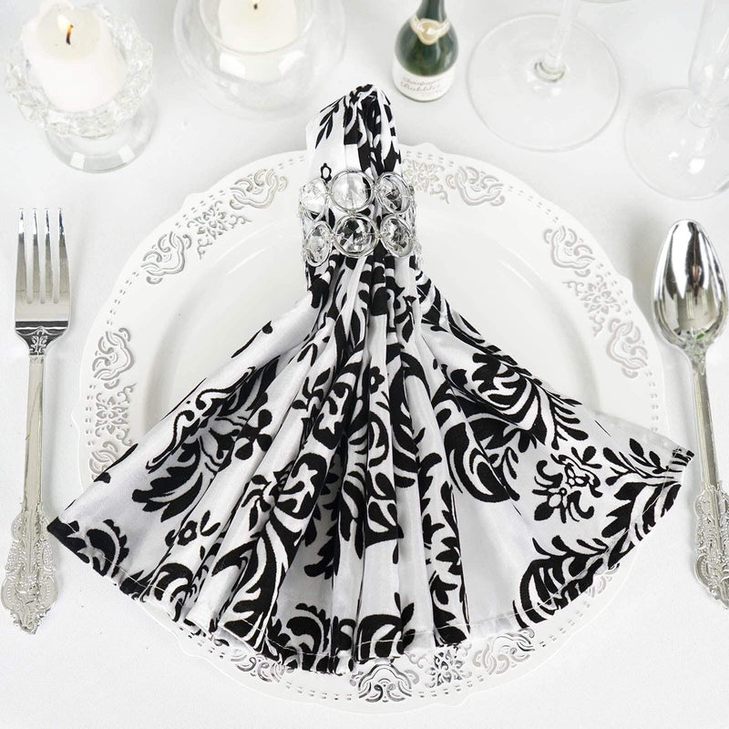 5 Damask Flocking Napkins 20" x 20"