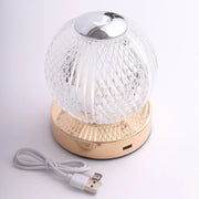 5" Diamond Cut Crystal Ball Dimmable LED Table Lamp with Touch Control - Clear LED_ACRY_LAMP07_ASST
