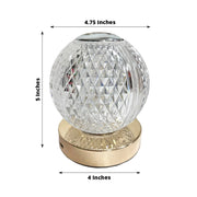 5" Diamond Cut Crystal Ball Dimmable LED Table Lamp with Touch Control - Clear LED_ACRY_LAMP07_ASST