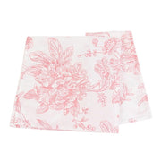 5 Floral Polyester Napkins 20x20 with French Toile Pattern - White