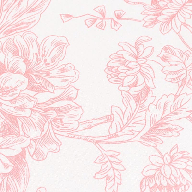 5 Floral Polyester Napkins 20x20 with French Toile Pattern - White