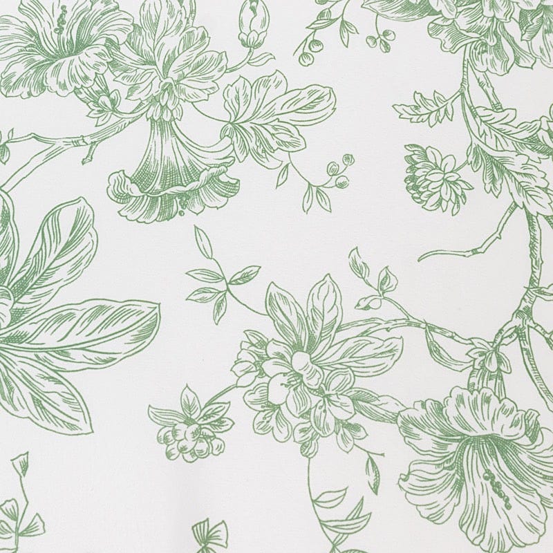 5 Floral Polyester Napkins 20x20 with French Toile Pattern - White