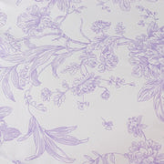 5 Floral Polyester Napkins 20x20 with French Toile Pattern - White