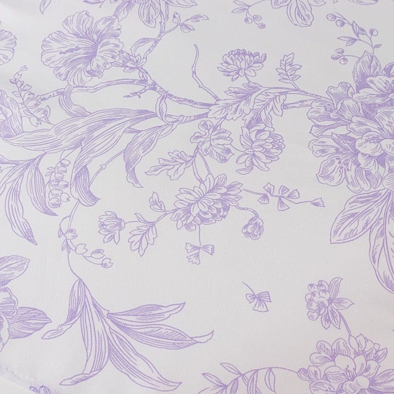 5 Floral Polyester Napkins 20x20 with French Toile Pattern - White