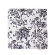 5 Floral Polyester Napkins 20x20 with French Toile Pattern - White NAP_PLY_FLORFT_BLK