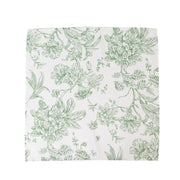 5 Floral Polyester Napkins 20x20 with French Toile Pattern - White NAP_PLY_FLORFT_DSG