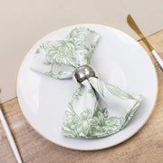 5 French Toile 17" x 17" Floral Polyester Table Napkins