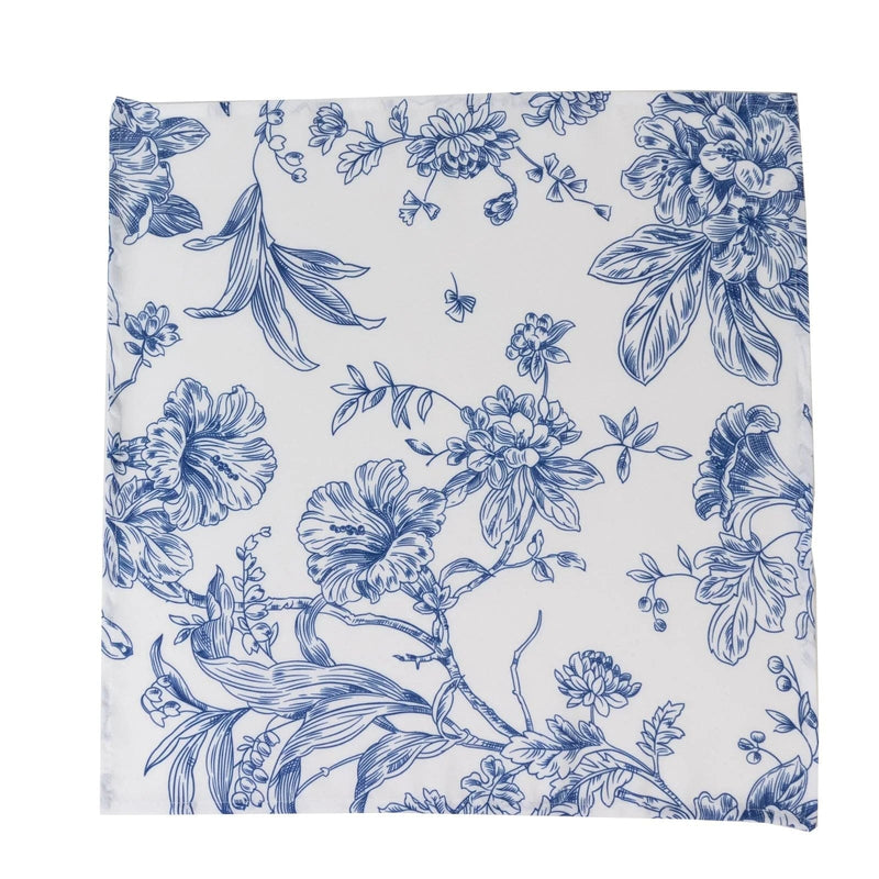 5 French Toile 17" x 17" Floral Polyester Table Napkins NAP_OSC_FLORFT_BLUE