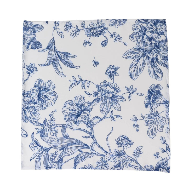 5 French Toile 17" x 17" Floral Polyester Table Napkins NAP_OSC_FLORFT_BLUE