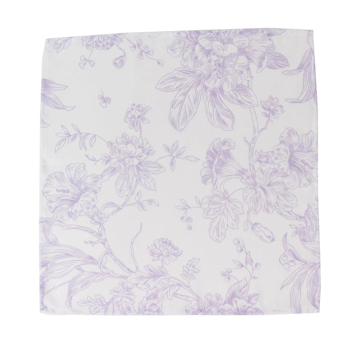 5 French Toile 17" x 17" Floral Polyester Table Napkins NAP_OSC_FLORFT_LAV
