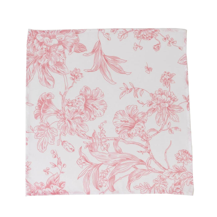 5 French Toile 17" x 17" Floral Polyester Table Napkins NAP_OSC_FLORFT_PINK