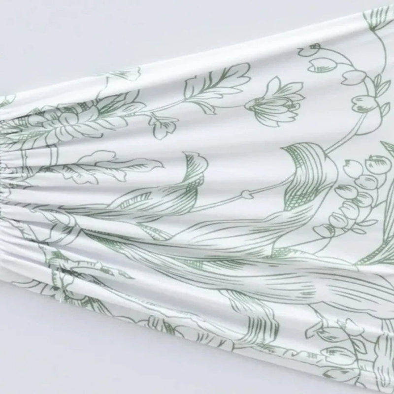 5 French Toile Ruffled Stretch Spandex Chair Sashes