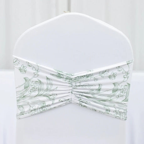 5 French Toile Ruffled Stretch Spandex Chair Sashes
