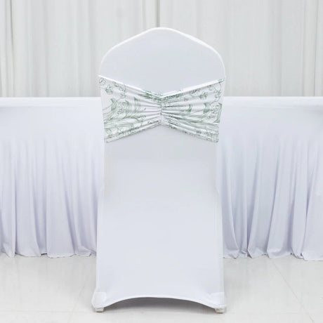 5 French Toile Ruffled Stretch Spandex Chair Sashes