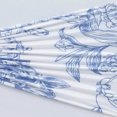5 French Toile Ruffled Stretch Spandex Chair Sashes