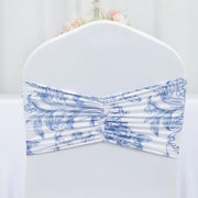5 French Toile Ruffled Stretch Spandex Chair Sashes