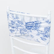 5 French Toile Ruffled Stretch Spandex Chair Sashes