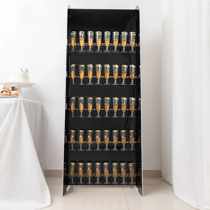 5 ft Acrylic 5-Tier Wine Glass Rack Champagne Flute Holder Stand - Clear