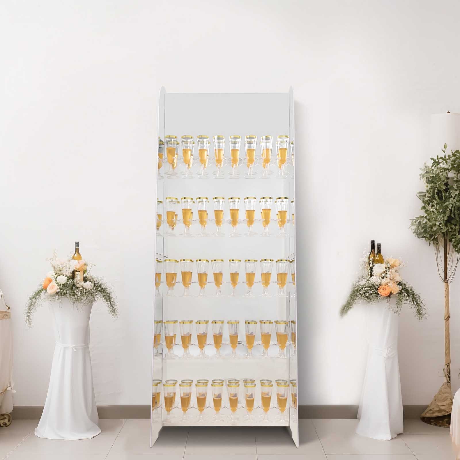 5 ft Acrylic 5-Tier Wine Glass Rack Champagne Flute Holder Stand - Clear