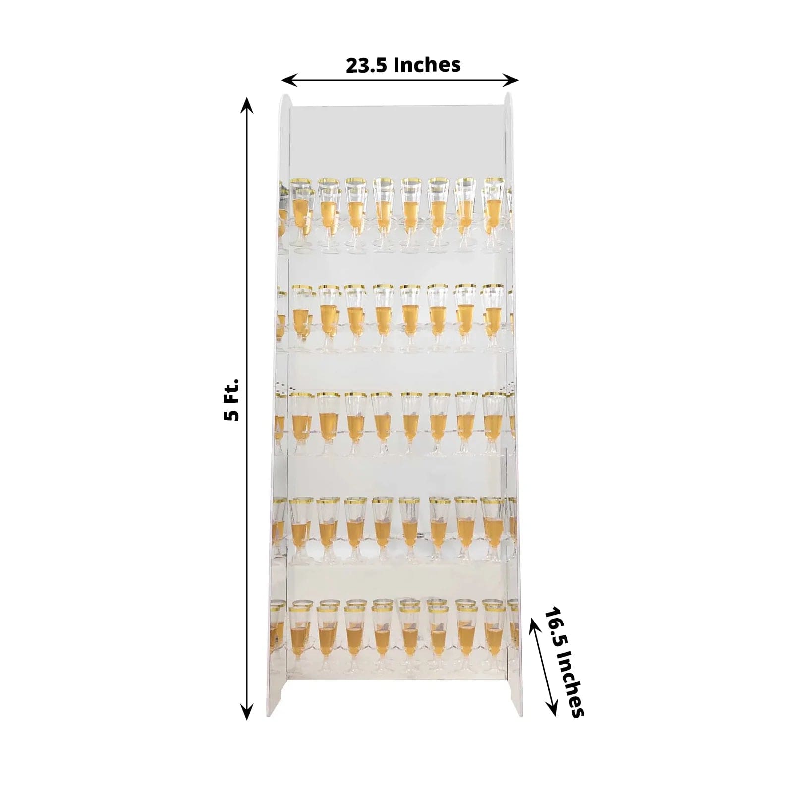 5 ft Acrylic 5-Tier Wine Glass Rack Champagne Flute Holder Stand - Clear