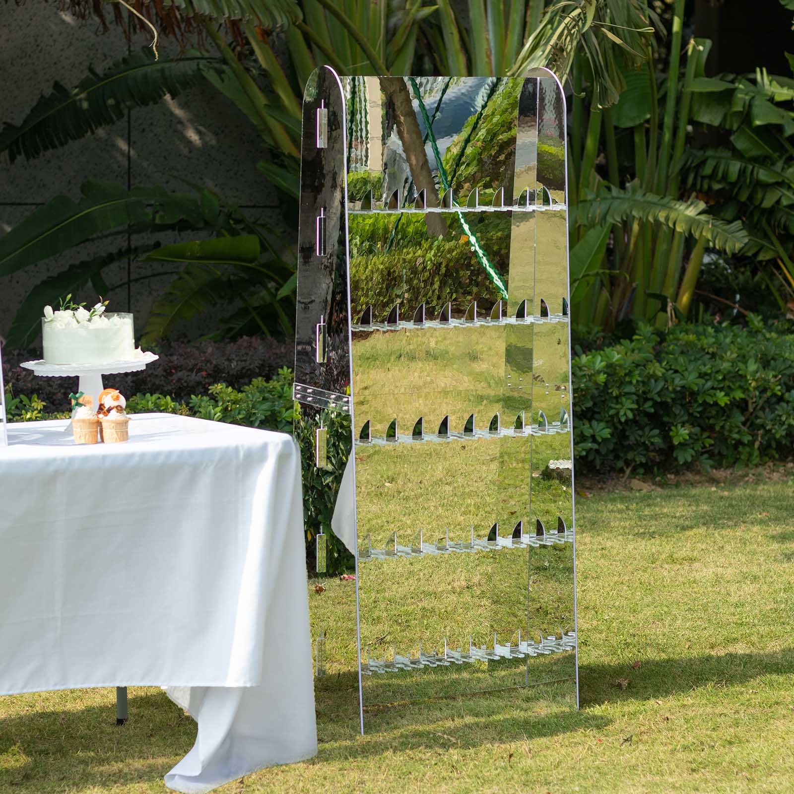 5 ft Acrylic 5-Tier Wine Glass Rack Champagne Flute Holder Stand - Clear