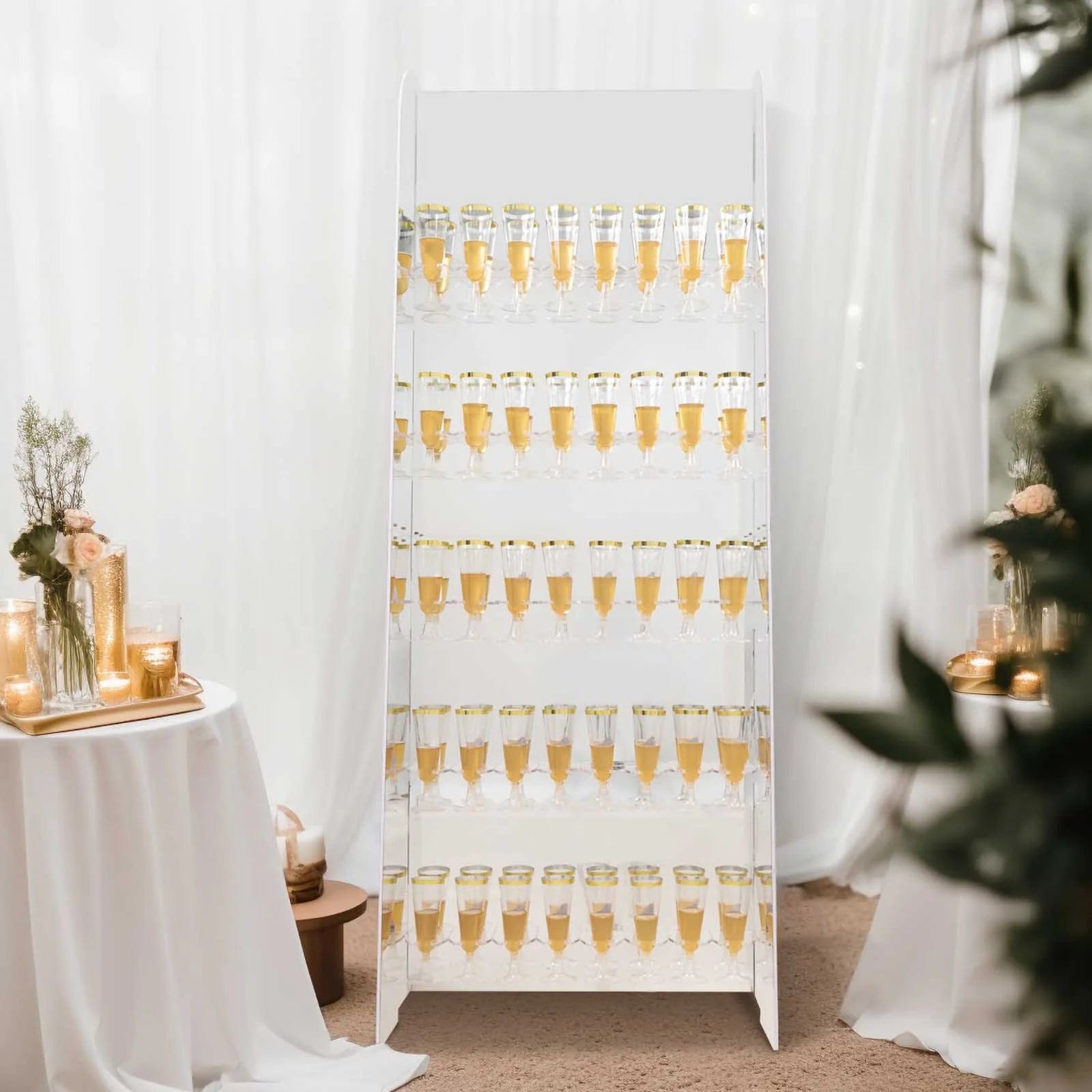 5 ft Acrylic 5-Tier Wine Glass Rack Champagne Flute Holder Stand - Clear