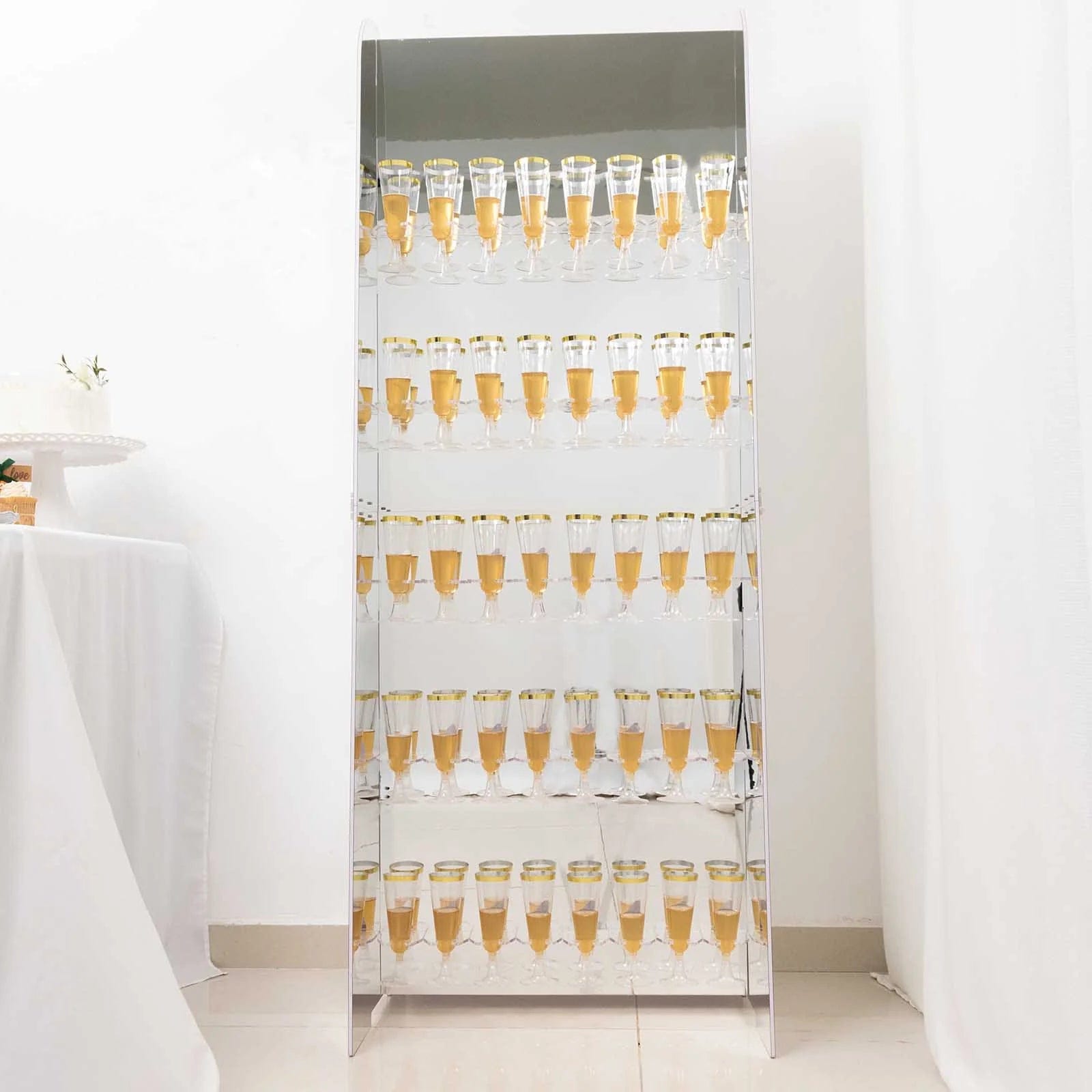 5 ft Acrylic 5-Tier Wine Glass Rack Champagne Flute Holder Stand - Clear