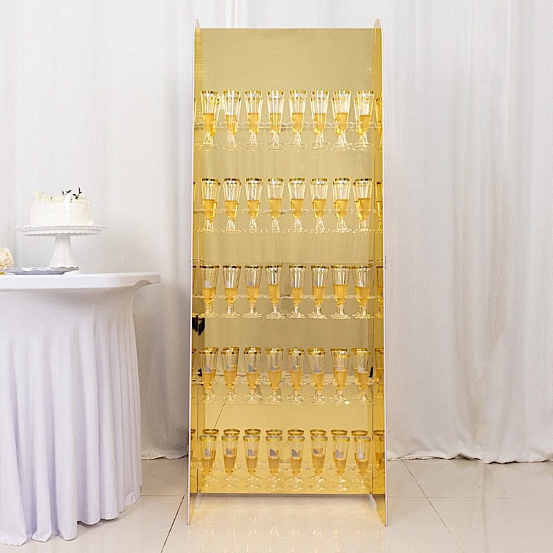 5 ft Acrylic 5-Tier Wine Glass Rack Champagne Flute Holder Stand - Clear