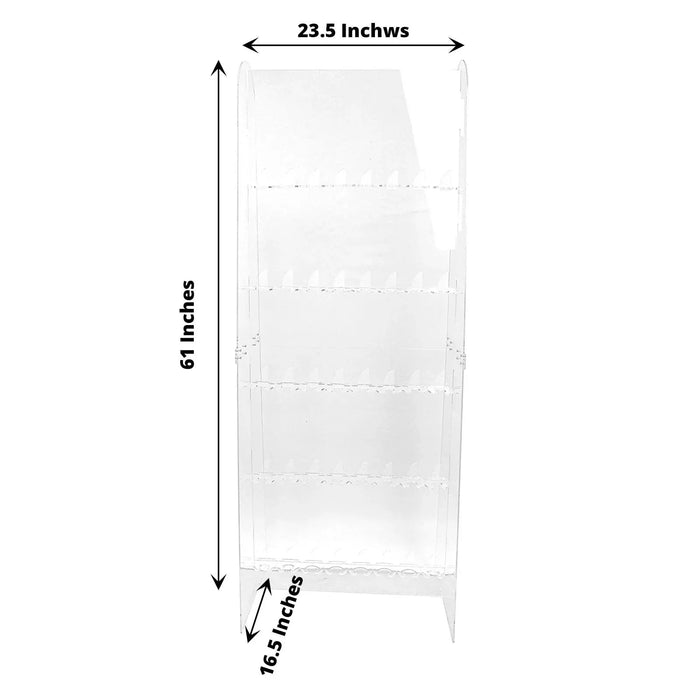 5 ft Acrylic 5-Tier Wine Glass Rack Champagne Flute Holder Stand - Clear DISP_STND_ACRY01_5_CLR